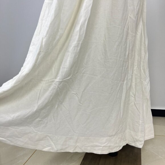 NWOT Farm Rio Stretch Linen Blend Cami Maxi Dress Size XS Classic Off White - Picture 5 of 11
